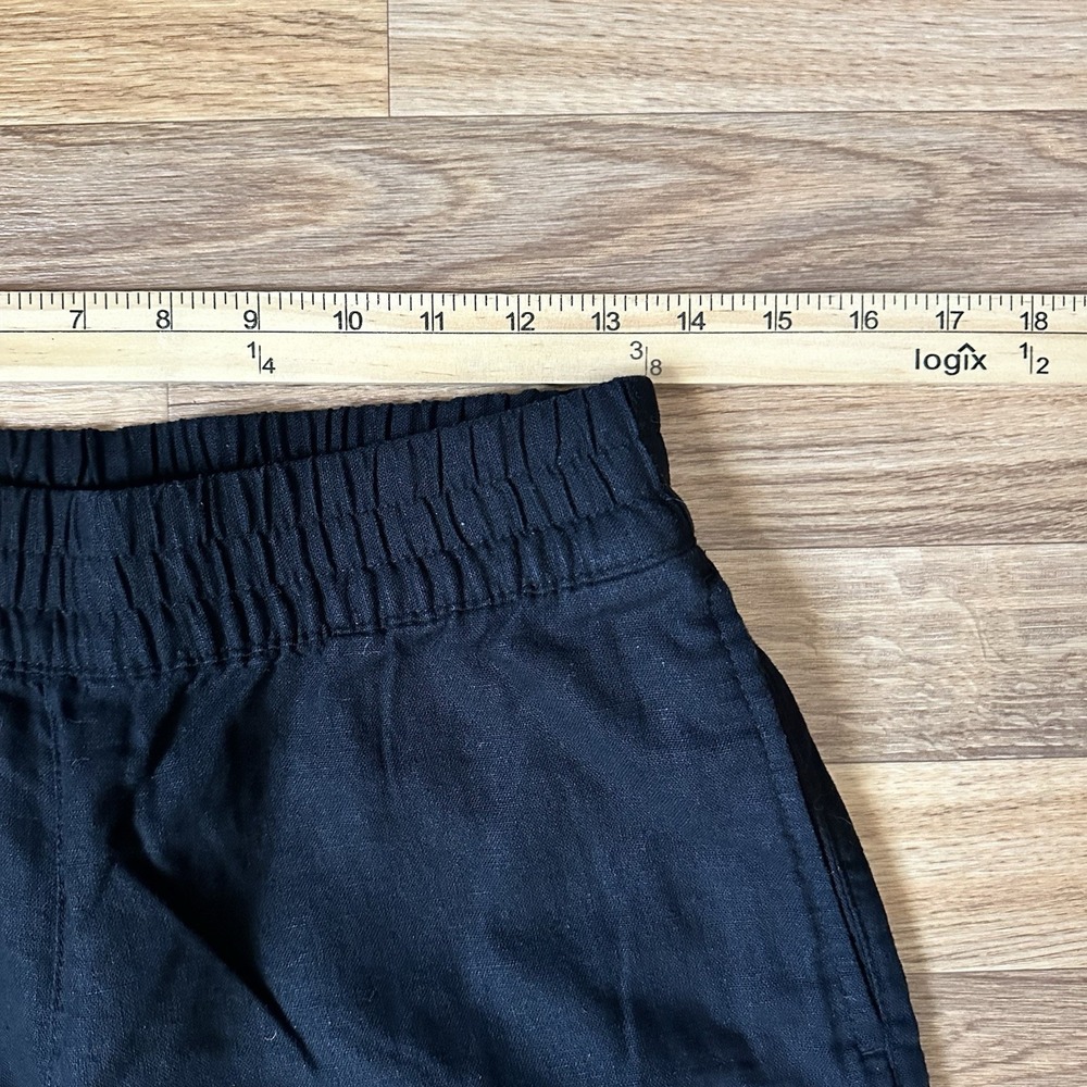 Old Navy High Rise Linen Blend Wide Leg Pants Size S Tall Black Beachy Coastal - Picture 5 of 8